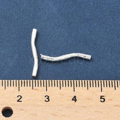 Brass Wavy Tube Beads KK-H532-36B-S-1