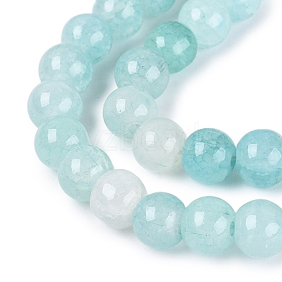 Baking Paint Crackle Glass Beads Strands GLAA-Q106-03A-15-1