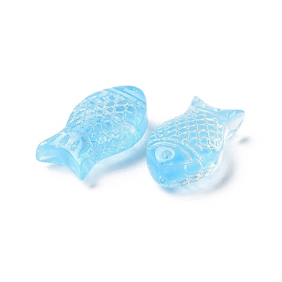 Transparent Spray Painted Glass Beads X1-GLAA-I050-10E-1