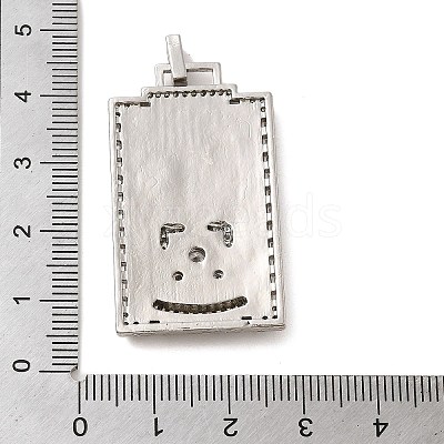 Brass Micro Pave Cubic Zirconia Pendants with Enamel KK-H458-01P-17-1