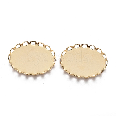 304 Stainless Steel Cabochon Settings X-STAS-P249-13A-G-1