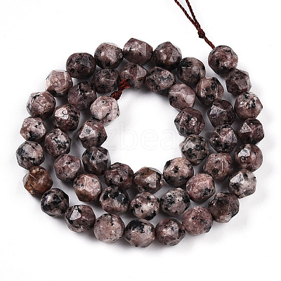 Dyed Natural Sesame Jasper Beads Strands G-T139-8mm-47D-1