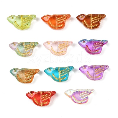 Electroplate and Golden Metal Enlaced Glass Beads EGLA-T029-03M-1