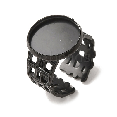 Woven Bezel 304 Stainless Steel Cuff Ring Components SA-CBAD8FA-01EB-04-1