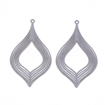 430 Stainless Steel Filigree Pendants X-STAS-S108-09A-1
