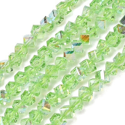 Electroplate Transparent Glass Beads Strands GL-CBA7A17-01A-11-1
