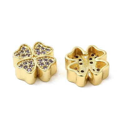 Rack Plating Brass Micro Pave Cubic Zirconia Beads KK-K377-16G-1