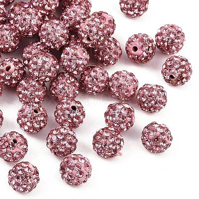 Polymer Clay Rhinestone Beads RB-H284-6MM-Half-223-1