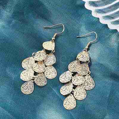 Brass Dangle Earrings EJEW-B157-02E-G-1