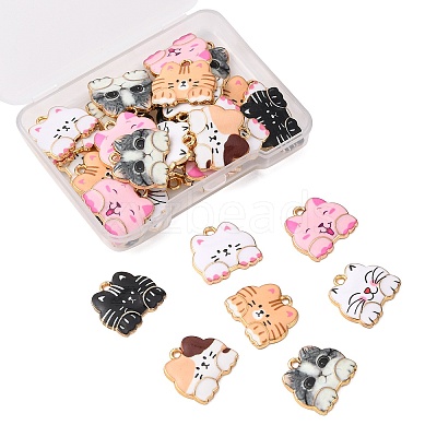 35Pcs 7 Colors Alloy Enamel Pendants ENAM-CJ0002-67-1