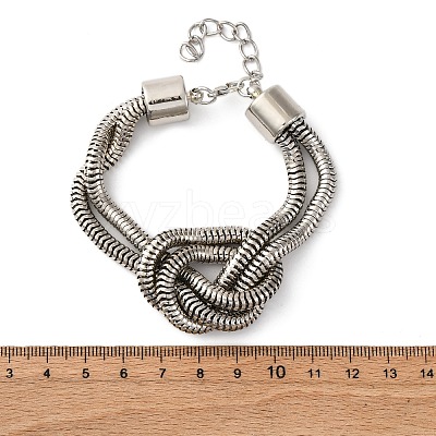 Iron Shake Chain Knotted Bracelets for Women BJEW-U042-01P-1