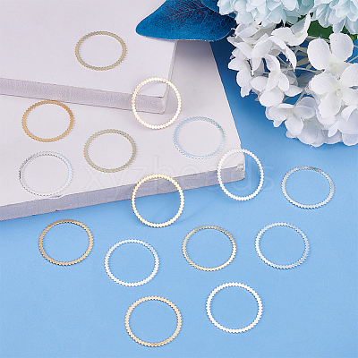 24Pcs 2 Colors Brass Linking Rings KK-BC0012-91-1