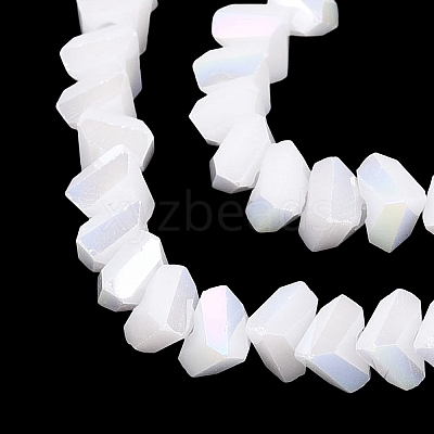 Electroplate Opaque Glass Beads Strands EGLA-Q139-01A-C01-1
