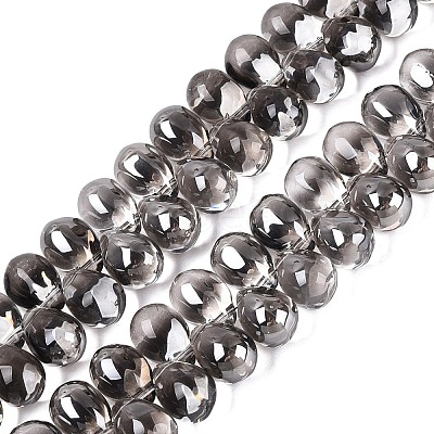 Electroplate Baking Paint Transparent Glass Beads Strands GL-N005-02A-C01-1