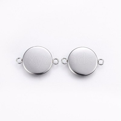 Tarnish Resistant 304 Stainless Steel Cabochon Connector Settings STAS-I095-28P-C-1