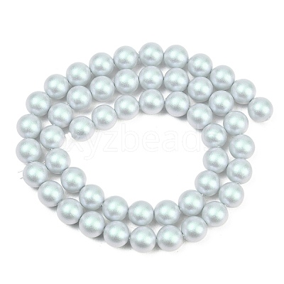 Frosted Glass Pearl Beads Strands GLAA-A044-08A-06-1