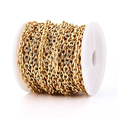 Brass Textured Cable Chains CHC-T018-29G-1