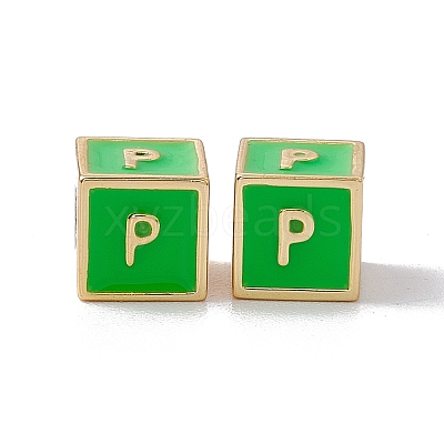 Rack Plating Brass Enamel Beads KK-B060-04G-02P-1