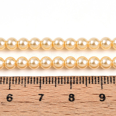 Baking Paint Pearlized Glass Pearl Bead Strands HY-N002-4mm-A09-1