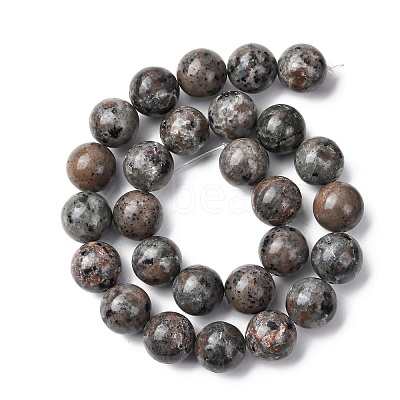 Natural Fluorescent Syenite Rock(Glow under UV Light) Beads Strands G-G789-02E-1