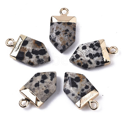 Natural Dalmatian Jasper Pointed Pendants G-N326-34D-1