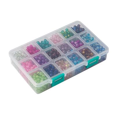 18 Colors Spray Painted Crackle Glass Beads CCG-JP0001-02B-1