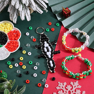 DIY Christmas Barrel Plastic Beads Bracelets Making Kits DIY-SC0027-13-1