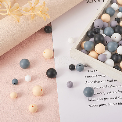 150Pcs 15 Styles Silicone Beads SIL-TA0001-30-1