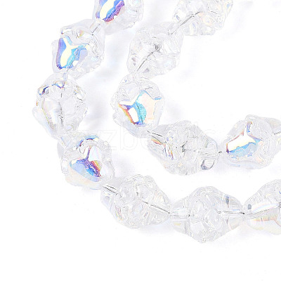 Electroplate Transparent Glass Beads Strands X-EGLA-N020-03A-1