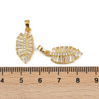Rack Plating Brass Clear Cubic Zirconia Pendants KK-L236-04B-G-1