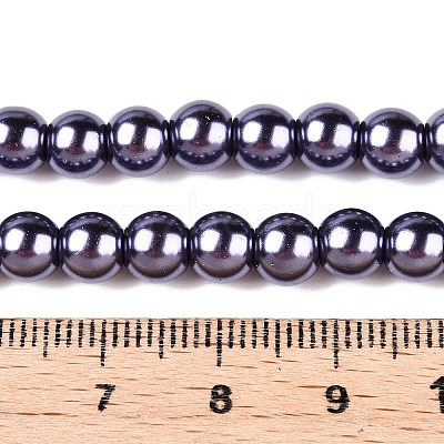 Baking Paint Pearlized Glass Pearl Round Bead Strands HY-Q330-8mm-73-1