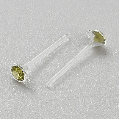 Resin Stud Earring Finding RESI-WH20001-08J-1