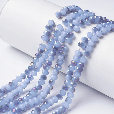 Electroplate Glass Beads Strands EGLA-A034-J4mm-F06-1