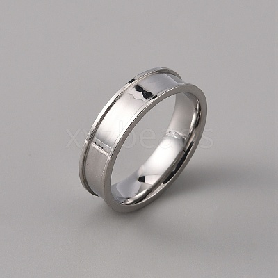 201 Stainless Steel Grooved Finger Ring Settings STAS-WH0027-27E-P-1