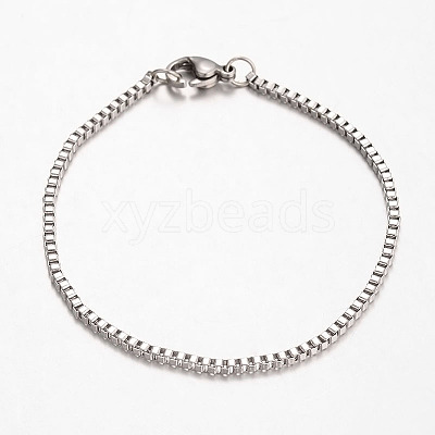 Tarnish Resistant 304 Stainless Steel Venetian Chains Bracelets BJEW-JB01965-1