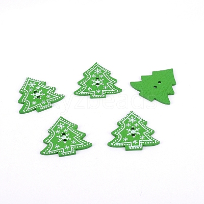 2-Hole Printed Wooden Buttons WOOD-WH0104-16-1