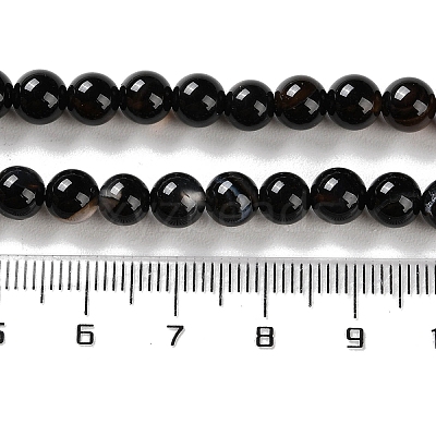 Natural Striped Agate/Banded Agate Beads Strands G-Z060-A01-A08-1