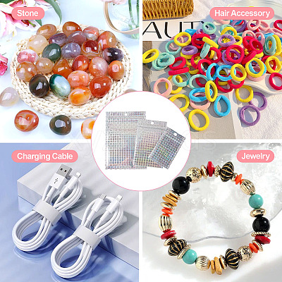 60Pcs 3 Styles Laser Plastic Resealable Bags ABAG-TA0001-56C-1