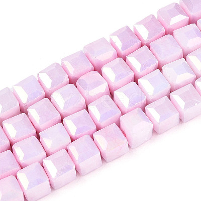 Anti-Tarnish Electroplate Glass Beads Strands GLAA-T025-6mm-10H-1