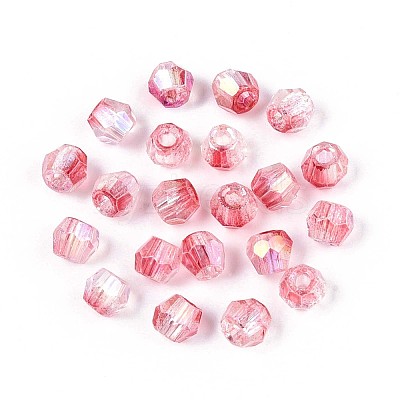 Transparent Spray Painted Glass Beads EGLA-N018-4mm-07-1