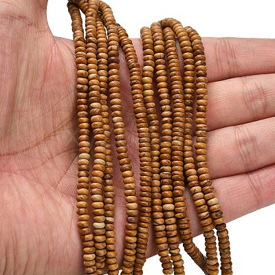 Natural Wood Lace Stone Wooden Jasper Beads Strands G-L635-A19-4x2mm-1