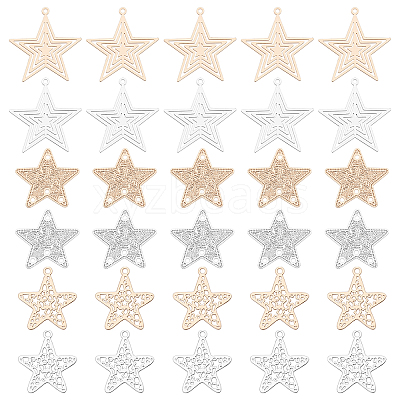 60Pcs 3 Style Brass Pendants KKC-FH0001-01-1