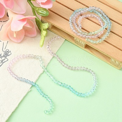 2 Strand Transparent Glass Beads Strands GLAA-YW0001-54-1