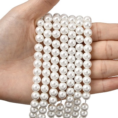 Eco-Friendly Dyed Glass Pearl Round Beads Strands HY-A008-8mm-RB001-1