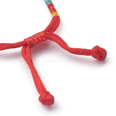 Rainbow Nylon Cord Braided Bracelets BJEW-Z008-03-1