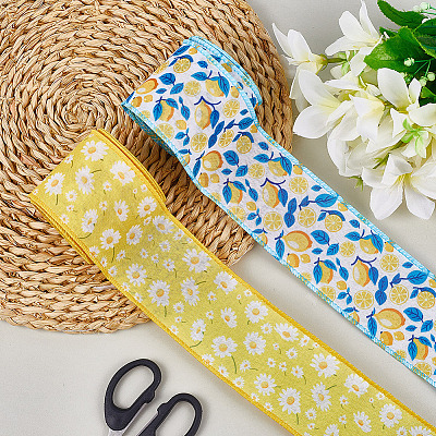 2 Rolls Burlap Ribbons SRIB-WH20009-007-1