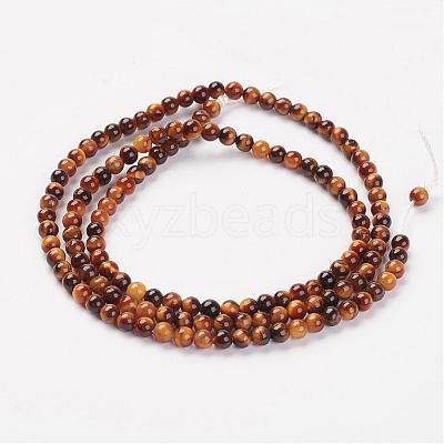Natural Tiger Eye Bead Strand G-G680-48-1
