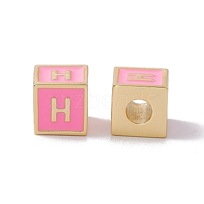 Rack Plating Brass Enamel Beads KK-B060-04G-05H-1
