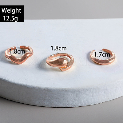 3Pcs Alloy Finger Rings Sets WG7802C-11-1