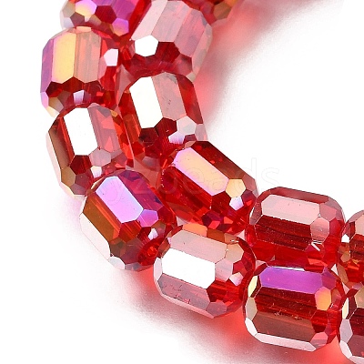 Electroplate Transparent Column Glass Beads Strands EGLA-A043-02-AB08-1